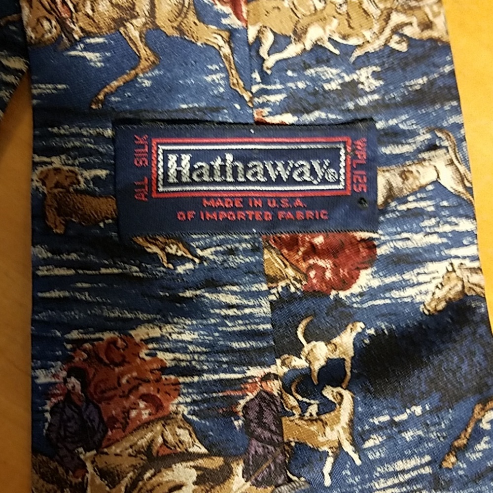 VINTAGE HATHAWAY SILK TIE HORSE RIDING HUNTING - Picture 3 of 3